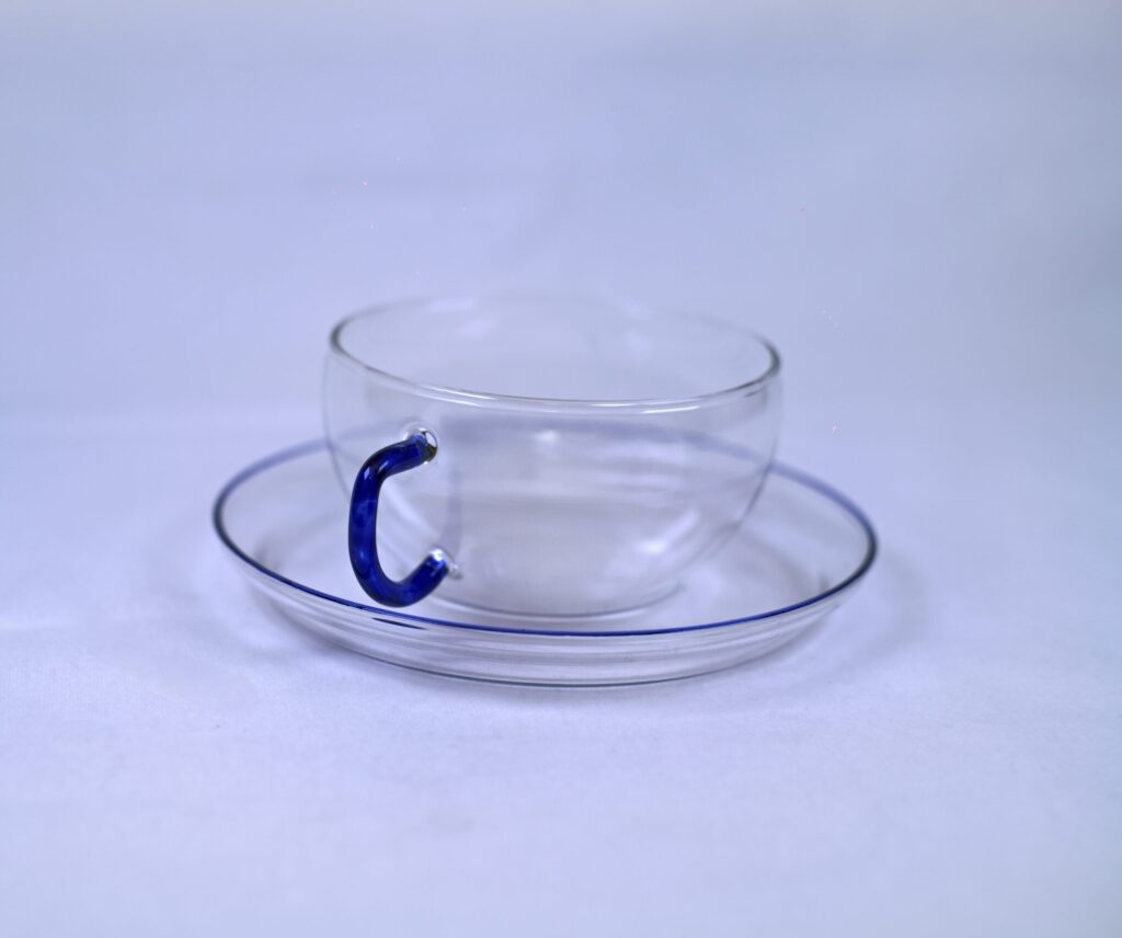 Glastasse mit Unterteller