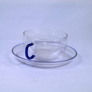 Glastasse mit Unterteller